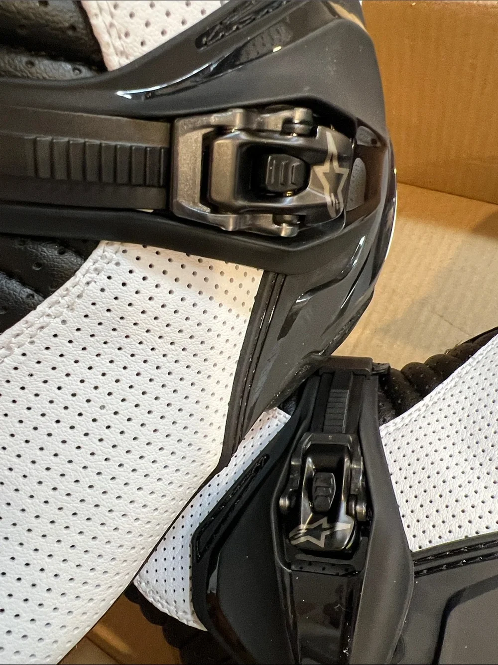 Alpinestars SMX-3 Racing Motorcycle Boots in White and Black